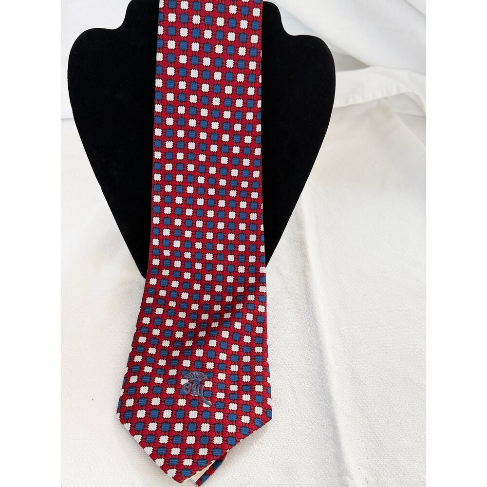 Countess Mara Red, White and Blue Geometric Tie - Vintage Great condition